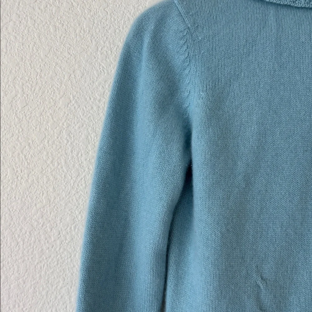 Ann Taylor Cashmere Soft Blue Cowl Neck Sweater Size Medium - Picture 3 of 7